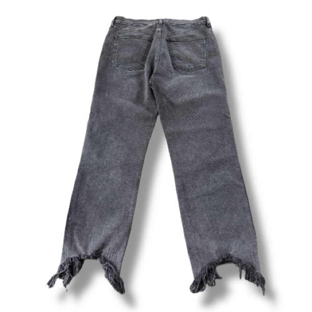 3x1 NYC Denim Austin Crop Fray Straight-Leg Jeans Rush Washed Black Gray Size 30 - Picture 6 of 11
